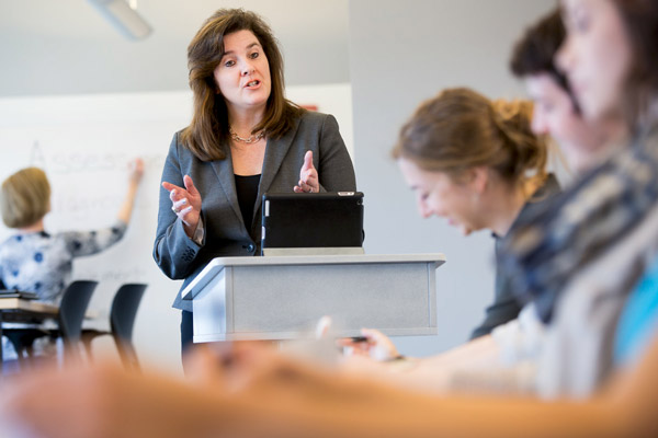Nurse educator in class setting
